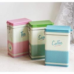 Yuziyu Kitchen Square Tea Coffee Canisters Storage Mini Containers Jars Pots -Blue