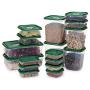 17Pcs/Set Keep Fresh Food Storage Box Refrigerator Food Container Sealed Crisper Grain Dried Storage Jar Tank Kitchen Organizer,Green