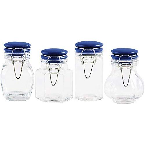 Home Essentials 401 Global Market Blue Spice Jars Set of 4