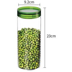 Kitchen Glass Sealed Cans Tea Sealed Cans Multi-function Food Straight Cans Storage Sealed Bottles (color : Green)