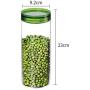 Kitchen Glass Sealed Cans Tea Sealed Cans Multi-function Food Straight Cans Storage Sealed Bottles (color : Green)