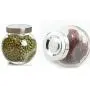 HEHGU Glass Storage Bottles Containers Dispensers Jars for Sugar Honey Scented Tea Food Canisters with Leak-proof Lids, 2 PCS