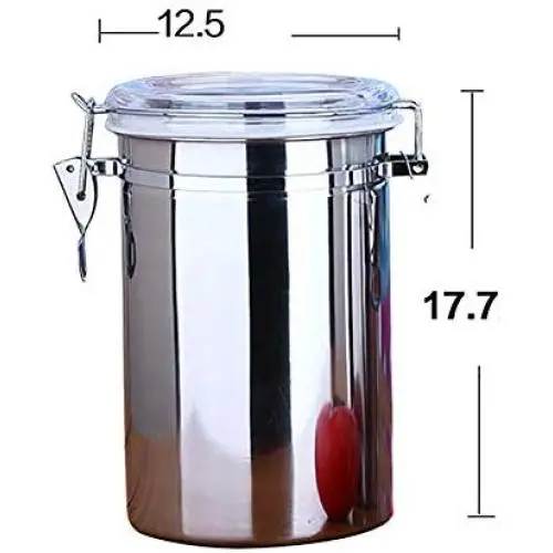 Edelstahltopf mit Schraubdeckel, runder Behälter für Marmelade/Konfitüre, 1800ml Fassungsvermögen