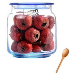 Sealed Storage Jar Food Grains Transparent Glass Bottle Tea Coffee Moisture-proof Seal Storage Cans DELICATEWNN (Capacity : Blue 500ml)