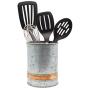 Galvanized Canisters Farmhouse Rustic Metal Set of 3 Flour Sugar Container Canister Kitchen Single Copper Band by Well Pack Box