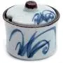 Bouteille de rangement japonaise pour sucre/sel/poivre peinte à la main en céramique avec couvercle. Bouteille de rangement japonaise pour sucre/sel/poivre peinte à la main en céramique avec couvercle.