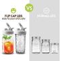 Mason Jar Lids,2 Pack Canning Lids Flip Cap Lids with Leak-Proof Seal Storage Caps for Wide Mouth Mason Jars Ball Jars Canning Jars to Pouring Lemonade Coffee Tea Jam Oatmeal (2 Pack, Gray)