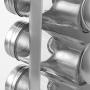 PENGKE Spice Rack,Stainless Steel Spice Tower,Round Seasoning Storage Organizer with 16 Glass Jar Bottles,Kitchen Countertop Organizer,Pack of 1