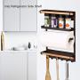 Magnetic Fridge Organizer Kitchen Rack with Paper Towel Holder Rustproof Spice Jars Rack Heavy-duty Refrigerator Storage Shelf