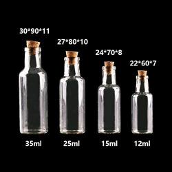 | Storage Bottles & Jars | 24pcs 12ml 15ml 25ml 35ml Small Glass Bottles with Cork Stopper Empty Spice Wish Bottles Jars Gift Crafts Vials | by HUDITOOLS | 1 PCs