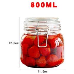 Sealed jar | Mini Clip Top Glass Jars | Storage jar | Assorted Collection of Airtight Vintage Dry Food Containers | 800ML（0.8L） (Size : 800ml3)