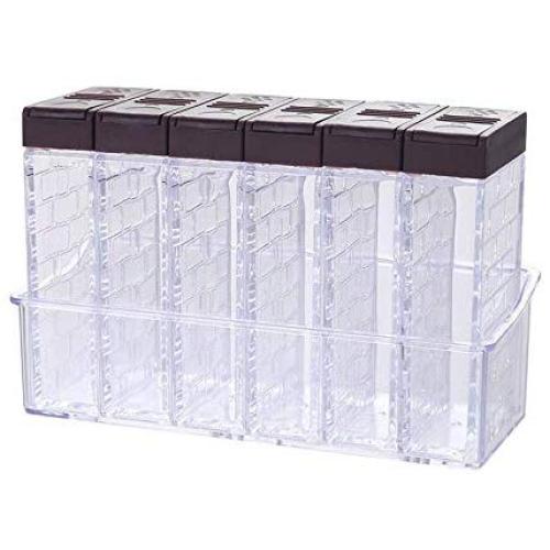 Storage Box Kitchen Tool Seasoning Bottles Jars Boxes Plastic Spice Lid Can Sugar Layers Storage Organizer Box Home Organization Accessories,1 Set Coffee