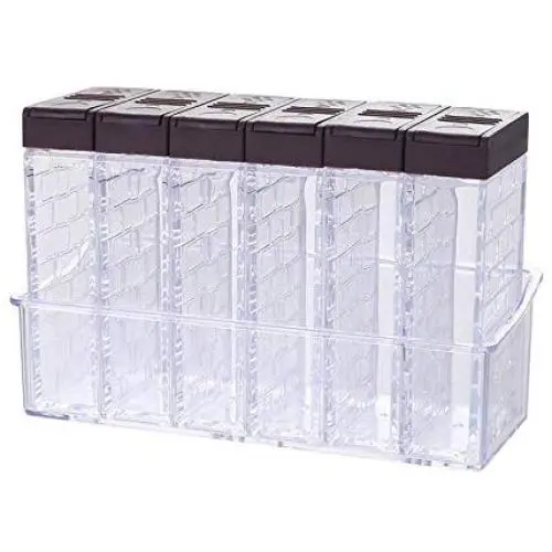 Behälter für Küchenutensilien, Gewürzflaschen, Gläser, Boxen, Plastik, Gewürz, Deckel, Zucker, Lagersystem, Organisationsboxen, Küchenhelfer, 1 Set Kaffee