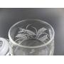 IncisoArt Hand Etched Vibe Storage Jar Sandblasted (Sand Carved) Glass Handmade USA Custom (Praying Mantis Grass, 12.25 Ounce (362ml))