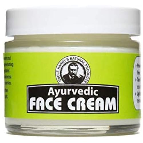 Uncle Harry’s Natural Products Ayurvedic Face Cream with Jojoba Esters and Pure Essential Oils of Turmeric, Sandalwood, Palmarosa, and Cypress – for Day and Night Use, Vegan, 2 Fluid Ounce Glass Jar