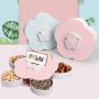 Snack Box | Rotating Bloom Flower Design Love Shape Candy Food Storage Box Jewelry Organizer 5-Compartment - BPA Free - Freezer and Dishwasher Safe????? (Pink)