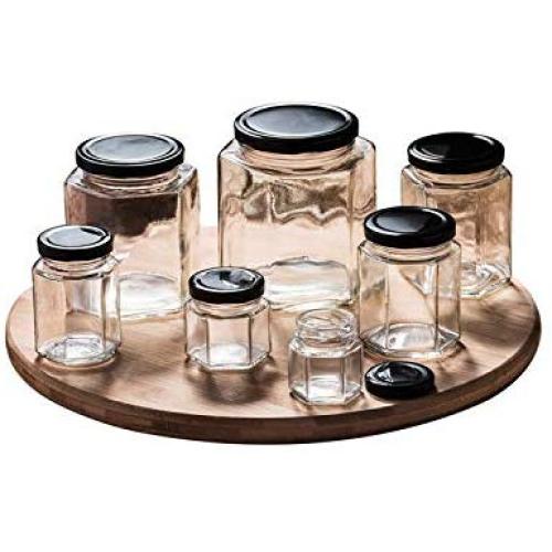 10Pcs Glass Jar Honey Jar Square Hexagontransparent House Storage Bottle For Nut Suger Canister Canned Glass Jam Jar,50Ml