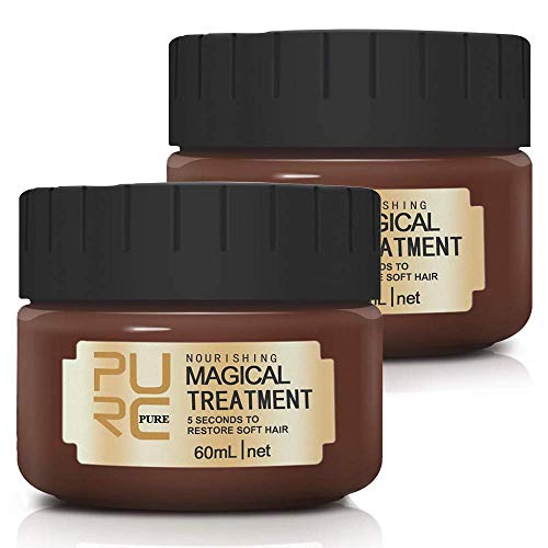 2 Pack Magical Keratin Hair Treatment Mask, Advanced Molecular Hair Roots Treatment, Professtional Hair Conditioner, Deep Conditioner Suitable for Dry & Damaged Hair, Restore Soft Hair Fast - 60ml