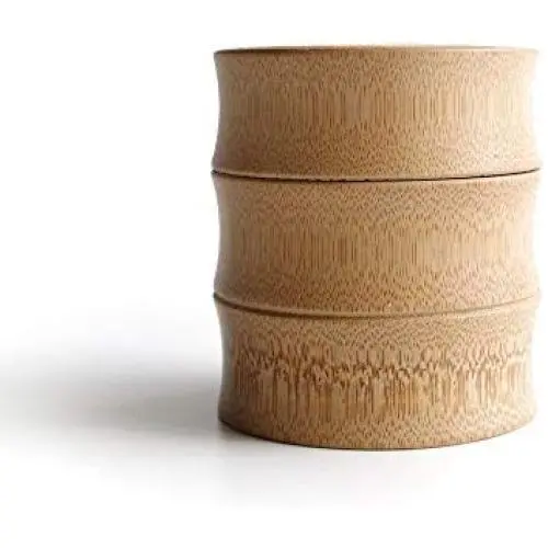 3 Sections of Bamboo Wood Cans Food Storage Container Sealed Jar Tea Pot with Lid 7X 8 cm (D7-H8)