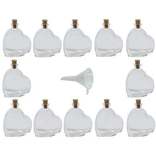 Viva Haushaltswaren 12 Mini Herzförmige Flaschen 50 ml – Eine lustige Pipette
