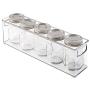 mDesign Stackable Plastic Kitchen Storage Organizer Container Bin with Handles - Holds Pint Size Mason Jars - for Pantry, Cabinets, Shelves, Refrigerator, Freezer - BPA Free - 16" Long - Clear