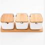 Mini Spice Jars Household ceramic seasoning jar set square flip seasoning box
