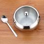 Stainless Steel Spice Jars Cans with Glass Lids for Herb Salt Pepper Spices Spice Tins Condiment Pot Storage Containers,500ml