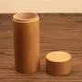 Mini Pure Bamboo Straight Tea Can Storage Boxes Small Travel Sealed Portable Tea Coffee Container Small Jar Tea Caddy Organizer,White