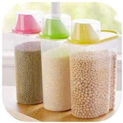 Plastic Food Kitchen Container Sealed Crisper Grains Tank Storage Box Container Jars,Pink,1.9L