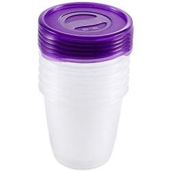 keeeper Food Box Fredo Fresh 0,35L Round 6 Pieces, Polypropylene, Purple, 9.5 x 9.5 x 9 cm