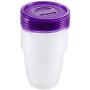 keeeper Food Box Fredo Fresh 0,35L Round 6 Pieces, Polypropylene, Purple, 9.5 x 9.5 x 9 cm