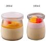 Sunormi 200ml Pudding Yogurt Glass Jars With Plastic Lids 6oz,Pack of 3