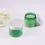 BENECREAT 12 Pack 50G Green Plastic Cosmetic Cream Jars with Aluminum Lids for Makeup Lotion Sample Facial Cream Mask Ointment and Other Skin Care Product