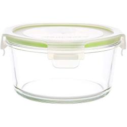 Kinetic GoGreen Glassworks 20oz Round Oven Safe Glass Food Storage Airtight and Watertight Lid BPA Free?Oven,Dishwasher,Freezer,And Microwave Safe 20oz 1 Glass Contatiner and 1 Plastic Lid 54004