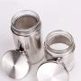 5 Set of Stainless Steel Glass Tea Coffee Sugar Storage Canisters - Multipurpose Food Storage Jars Cwg