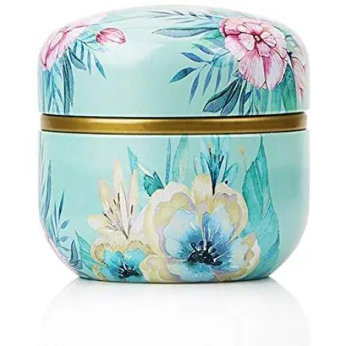 Coffret à Thé XINRUI HOOMIN, Boîte/Pot de Conservation du Thé, Conservateur de Thé Matcha, Mini Organisateur de Café en Poudre, Canettes Multifonctionnelles Rondes en Métal.