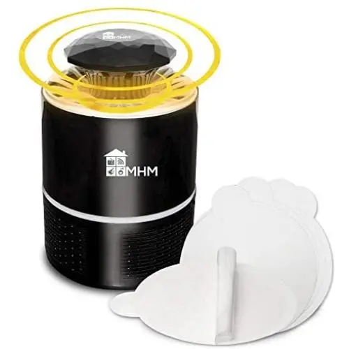 Mückenfalle Insektenspender Lampe - Effektive Mücke, Fliegen, Mücken, Motten, Insekten – Integrierter 360° Ventilator UV-LED-Licht, USB-betriebene – Kindersicher, Nicht-toxisch, Geruchlos (Schwarz)