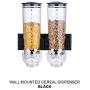 Kitchen Sealed Cereal Dry Food Storage Cans Boxes Household Snacks Melon Seeds Nuts Candy Dispenser (Color : Double cup black)