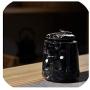 Retra Ceramic Tea Storage Box Tea Jars Home Decor Candy Jars Storage Container 8.511.5cm Spices Storage Box 1pcs,Black