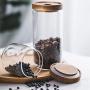 Danmu 5Pcs a Set Glass Storage Jars Kitchen Jars with Airtight Wood Lids Tea Coffee Bean Jar Cookies Flour Sugar Candy Spice Container 8oz 15oz 25oz 32oz and 52oz