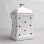 City to Cottage Handmade White and Purple Polka Dot Large Ceramic 31.5oz/900ml Kitchen Storage Jar with Lid | Pottery Canister, Cookie Jar, Housewarming Gift City to Cottage Handmade White and Purple Polka Dot Large Ceramic 31.5oz/900ml Kitchen Storage Jar with Lid | Pottery Canister, Cookie Jar, Housewarming Gift