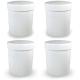 BPA Free 32 Oz. (1 Liter) Wide Mouth High Density Polyethylene (HDPE) White Plastic Jars with Pressurized Screw Top Lid (Set of 4) For Hot And Cold Items, Food, Ice Cream, Salad, Liquid, MULTI-USE