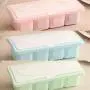 1pc Portable Kitchen Compartment Container Seasoning Box Condiments Storage Kitchen Seasoning Storage Box with Spoon 4 Spice Jar,As Photo Show2