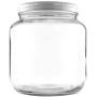 64oz Clear Wide-mouth Glass Jar, BPA free Food Grade w/White Metal Lid (Half Gallon); 2 Quart Jar to Make Greek Yogurt/Kefir or Pickles