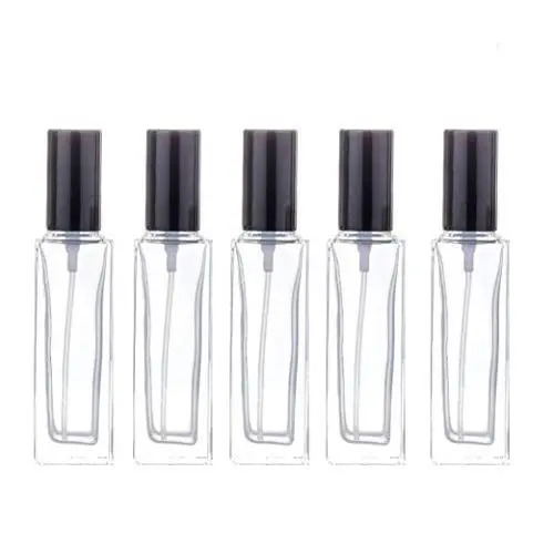 5 PCS 18ml/0.6oz Leere, Wiederbefüllbare, Rechteckige Klare Glasnebel-Sprayflaschen, Duftspender, Atomisierer, Ampullen, Probenlagerung, Tragbarer Kosmetikbehälter, Jar Pot Holder für Duft, Toner, Reine Taufe