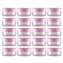 24PCS Portable Refillable Plastic Clear Makeup Eye Cream Lotion Bottles With Pink Lid Cosmetic Sample Travel Packing Jar Pots Eyeshadow Nail Powder Small Jewelry Storage Containers(15G/0.5oz)