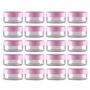 24PCS Portable Refillable Plastic Clear Makeup Eye Cream Lotion Bottles With Pink Lid Cosmetic Sample Travel Packing Jar Pots Eyeshadow Nail Powder Small Jewelry Storage Containers(15G/0.5oz)