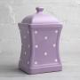 City to Cottage Handmade Violet and White Polka Dot Large Ceramic 31.5oz/900ml Kitchen Storage Jar with Lid | Pottery Canister, Cookie Jar, Housewarming Gift