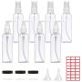 8er-Stück-100ml-Sprayflaschen und 3er-Stück-20g-Kunststoffbehälter, Wiederverwendbares, Tragbares Set für Reinigung, Mit 2er-Stück-Trichter und 1er-Stück-Etikettenaufkleber.