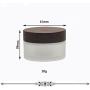 erioctry Refillable Glass Jars with Liners and Natural Wooden Lids Frosted Glass Cream Bottle Pot Jars Cosmetic Container (30g)